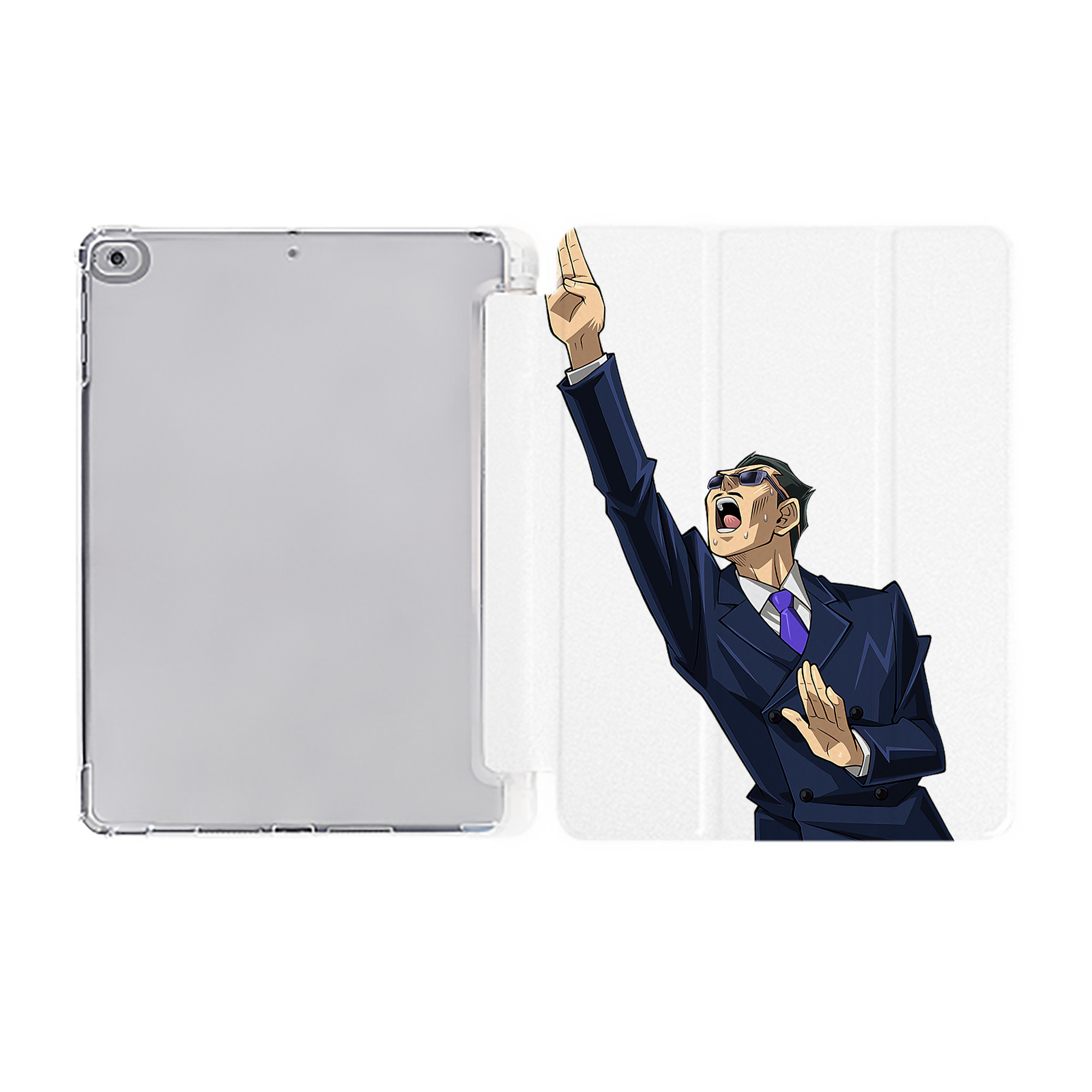 （画像用） 遊☆戯☆王 Yu-Gi-Oh! IPad ケース ペン収納付き 三つ折りスタンド PUレザー×シリコン 対応機種9.5/10.5/10.9インチ